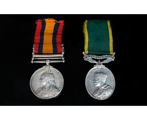 Queen Victoria South Africa Military Medal, awarded to 6612 Ptd. R Munckman 2 E York Regiment with ribbon and three bars.1. S