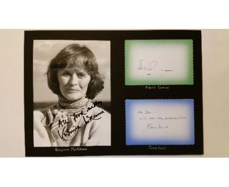 AUTOGRAPHS, mixed selection, 53* signatures, inc. Virginia McKenna, Edwina Currie, John Hurt, Kelly Holmes, Terry Wogan, Robe