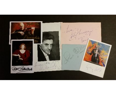 MUSIC, signed selection, inc. postcards, by Georg Solti, half-length conducting; Yehudi Menuhin, half-length playing violin; 