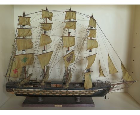 A four mast model sailing ship - Espanol - 105cm long - 75cm Tall 