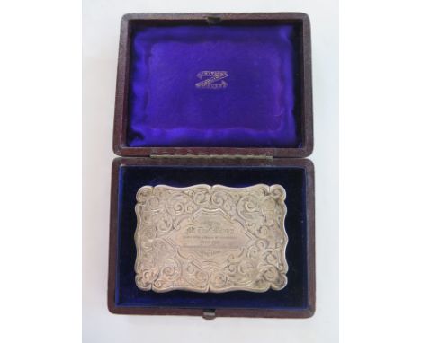 A silver plated presentation box, 9cm x 6cm in its original box 