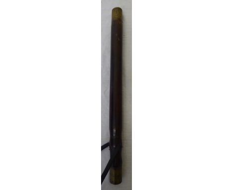 A George III brass mounted wooden night Stick inscribed "G.R 1812, T. Bramley". 18" (46cms) long.