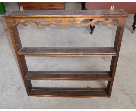 A small oak three shelf Delft Rack.  2' 7" (79cms) wide.  