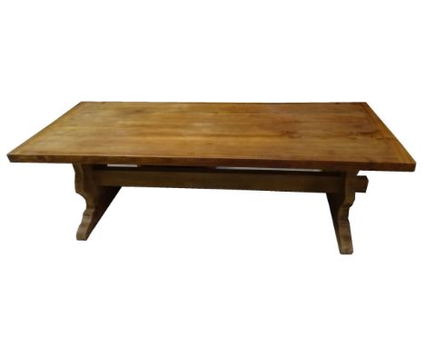 A Refectory style Dining Table on panel end supports.  7' 3" (220cms) x 2' 10" (87cms). 