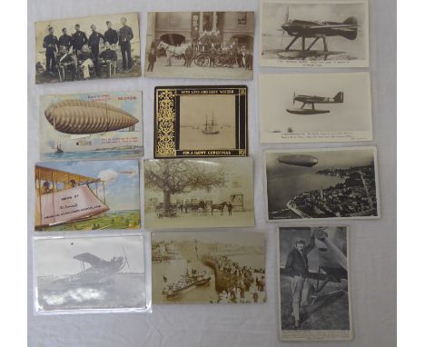 A box of Vintage loose Postcards including early flight, topographical etc. 
