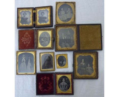 A collection of nine 19th Century portrait Photographs, four in folding cases. 