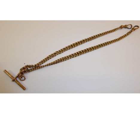 A 9ct. gold curb link Watch Chain, (38.6gms). 