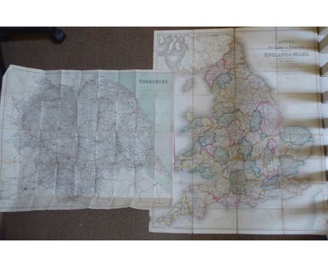 BETTS'S New Railway and Commercial folding Map of England and Wales, published 1845, PHILIPS Cyclists Map of Yorkshire and an