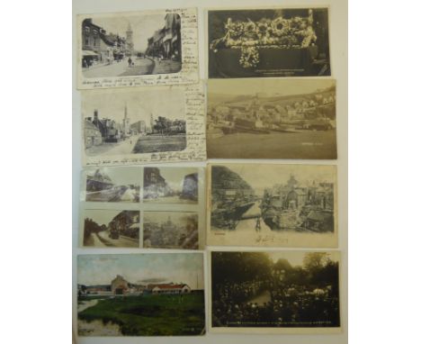 A Postcard Album and Contents of approximately 200 vintage topographical cards including Seaton Carew Golf House 1903, funera