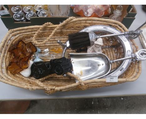 basket inc. vintage perfume bottles etc