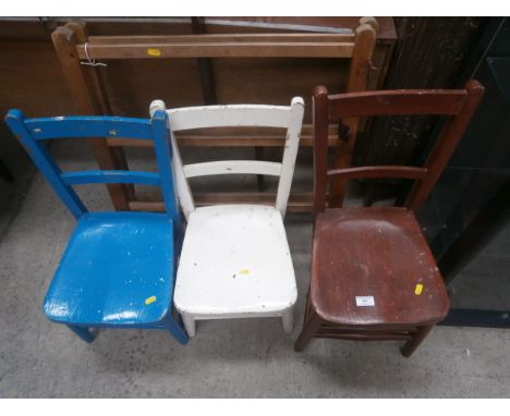 3 vintage childrens chairs & maiden