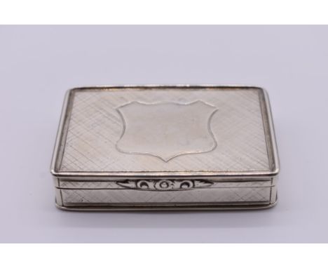 A Victorian silver snuff box, by Nathaniel Mills, Birmingham 1838, 6.5 x 4.5cm, 76g. 