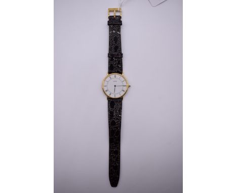 A 1980s Piaget Altiplano 18k gold manual wind wristwatch,&nbsp;Cal. 9P2, 32mm, movement number 899963, on replacement leather