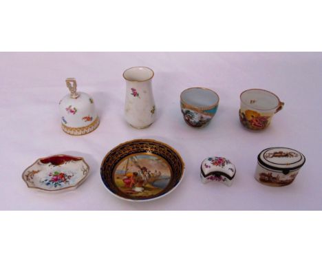 A quantity of continental porcelain to include Meissen, Crown Naples and Limoges (8)