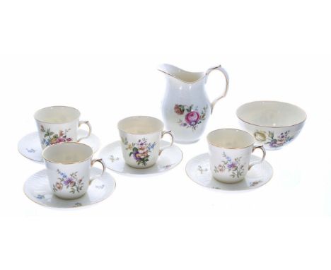 Royal Copenhagen porcelain demi-tasse part coffee set,&nbsp;'Frijsenborg' pattern no. 910/1551A, comprising five coffee cups 