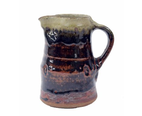 Jim Malone (b.1946) Studio stoneware pottery jug, impressed monogram mark under the handle, 6" high 