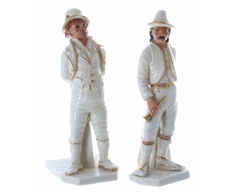 Royal Worcester - two James Hadley design Countries of the World series porcelain figures; Irishman and Italian (Base a.f), f