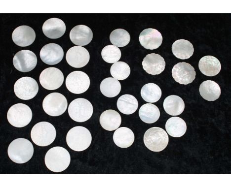 Collection of Chinese mother of pearl gaming counters 