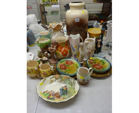 Large West German stoneware vase with others, a Radford jug with others along with other decorative collectables