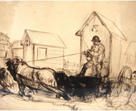 EDMUND BLAMPIED (1886 - 1966)Horse and cartSigned in pencil, drypoint etching, 9/100, 18.5cm x 23cm.&nbsp; &nbsp;ARR