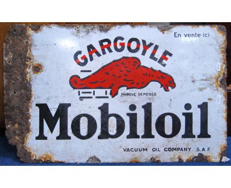 Enamel Mobil oil sign, 40cm x 65cm. 