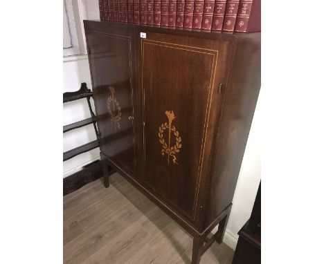 VINTAGE INLAID 2 DOOR CUPBOARD