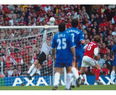 Football Ray Parlour signed 16x12 colour photo pictured scoring in the 2002 FA Cup Final for Arsenal against Chelsea All auto