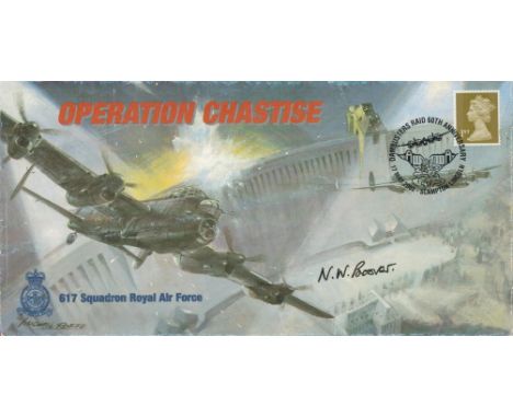 WW2 RAF Norman Spud Boorer Signed Operation Chastise First Day Cover. 21 of 21 Covers Issued. British 1st Class Stamp with 17