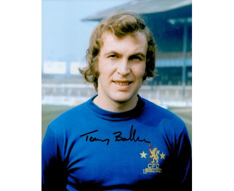 Tony Baldwin former British footballer who played for Arsenal Chelsea Millwall Manchester United signed 10 x 8 photo. Good Co