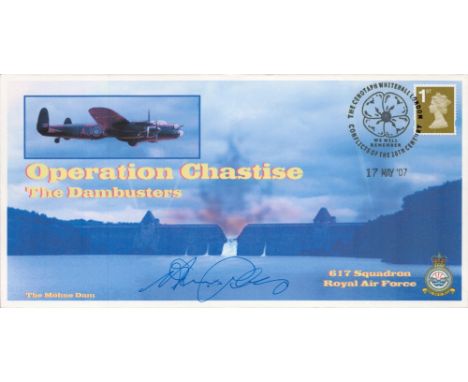 WW2 RAF Flt Lt Harry Humphries Signed Operation Chastise First Day Cover. 4 of 25 Covers Issued. British 1st Class Stamp with