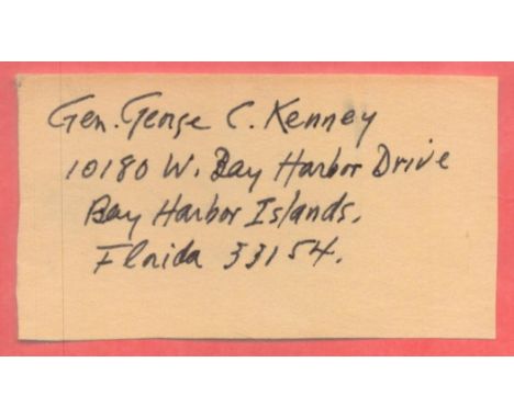 US Army General George Kenny Signed Envelope Cutting All autographs come with a Certificate of Authenticity. We combine posta