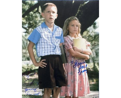 Superb Michael Conner Humphreys and Hanna R Hall Signed Forest Gump 14 x 11 inch Colour Glossy Photo. Both Signed in blue ink