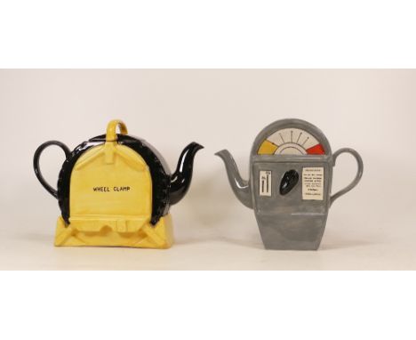 Two Carltonware Novelty Teapots to include Wheel Clamp and Parking Meter (2) 