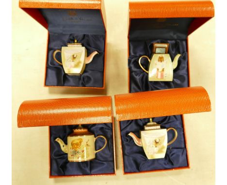 Four Boxed Charlotte De Vita Enamel Teapots (4) 