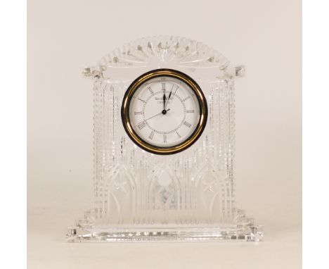 Waterford Crystal large mantle clock, height 17.5cm 
