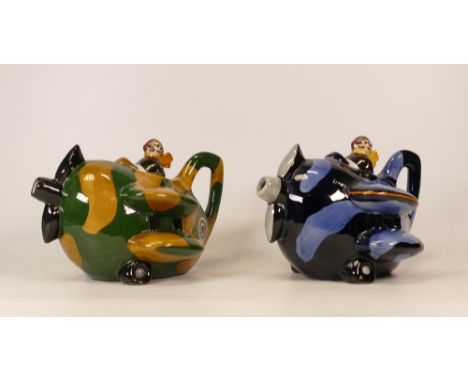 Two Carltonware Lucy May Spitfire Teapots (2) 