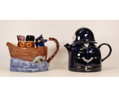 Two Carltonware Teapots to include one Ship themed and one Police themed example. (2) 