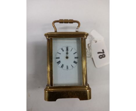 MINIATURE BRASS CARRIAGE CLOCK 1900