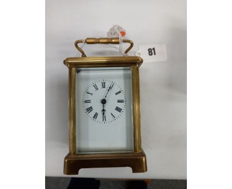 BRASS CARRIAGE CLOCK 1900