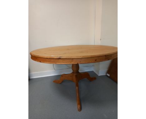 LARGE REPRODUCTION CIRCULAR DINING TABLE LARGE REPRODUCTION CIRCULAR PINE DINING TABLE, 54 INCH DIAMETER