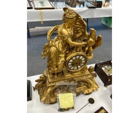 MONUMENTAL FRENCH 2 TRAIN JAPY FRERES 14 DAY MOVEMENT ORMELOU MANTLE CLOCK APPROX 62CM HIGH