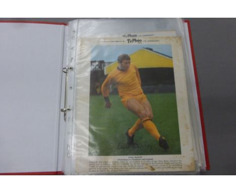 Football Trade Cards - a binder containing 37 large Typhoo Tea Footballer action shots, 1960s, some duplication (a few fair o