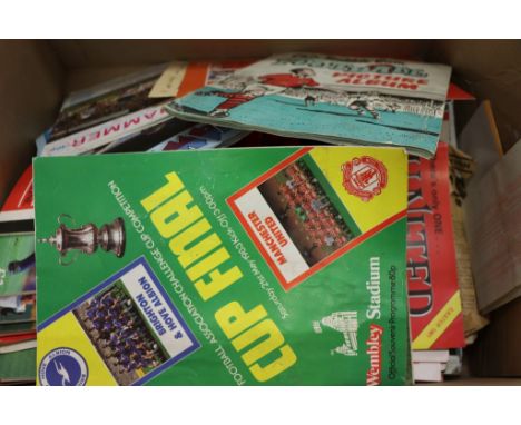 Good collection of football programmes and ephemera to include signed FACF 1983 programme by Rod Stewart and Elton John, Chix