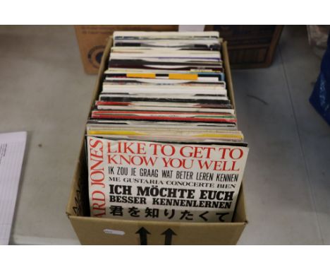 Vinyl - Pop - a small box of 45's, mostly picture sleeves featuring Michael Jackson, Howard Jones, Wham and many more.  Sleev