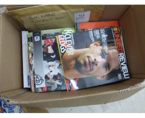 Four large boxes of sporting programmes, memorabilia  etc. Many in original envelopes as sent to the vendor