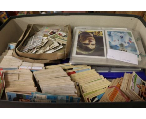 Football Trade/Cigarette Cards - a box containing hundreds of loose cards, pre WW2 onwards, many different manufacturers and 