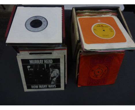 Vinyl - Rock & Pop - two vintage record boxes of 45's featuring contributions from David Bowie, Rod Stewart, Free, The Rollin