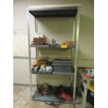 Metal Storage Shelf with contents