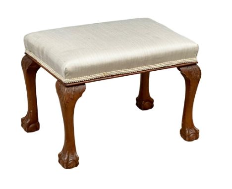 A Late 19th Century Chippendale Revival mahogany footstool. Circa 1890. 