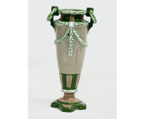 An Early 20th Century Eichwald Majolica Secessionist vase. 20.5cm. 